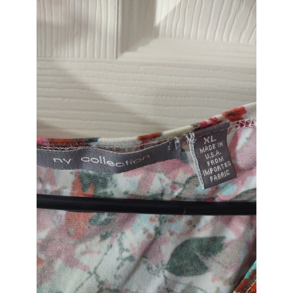 NY Collection Top Size XL Multicolor Short Sleeve - Picture 3 of 8